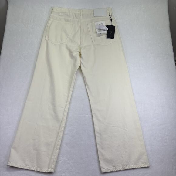 rag & bone Featherweight Logan Wide Leg Mid Rise Denim Jeans Ecru Size 32 - Picture 13 of 16